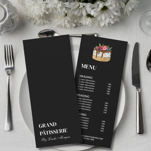 Modern Bakery Cafe Menu & Prijslijst Kaart