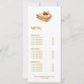 Modern Bakery Cafe Menu & Prijslijst Kaart (Achterkant)