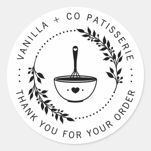 Modern Bakery Cake Zakelijke klant Dank u Ronde Sticker (Voorkant)