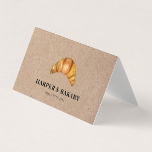 Modern Bakery Croissant Professional Logo  Visitekaartje