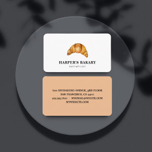 Modern Bakery Croissant Professional Logo  Visitekaartje