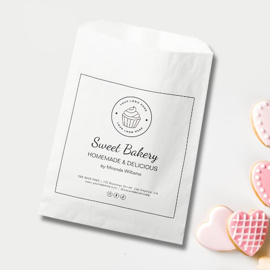 Modern Bakery Custom Logo Paper Bag Bedankzakje