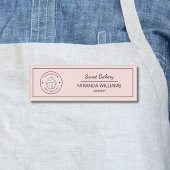 Modern Bakery Custom Logo Pink Naambadge