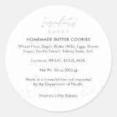 Modern Bakery Line Art Ingredient Product Ronde Sticker (Voorkant)