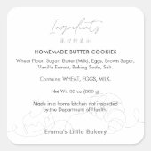 Modern Bakery Line Art Ingredient Product Vierkante Sticker (Voorkant)