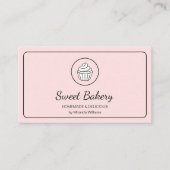 Modern Bakery Logo QR Code Pink Visitekaartje (Voorkant)