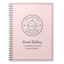 Modern Bakery Pink Custom Logo Notitieboek