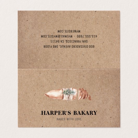 Modern Bakery Professioneel Logo Visitekaartje (Buitenkant ongevouwen)