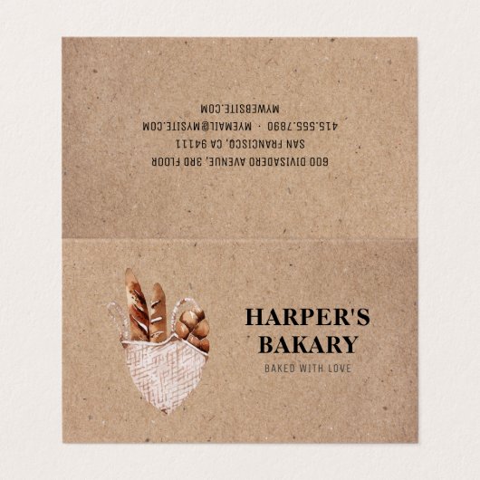 Modern Bakery Professioneel Logo Visitekaartje (Buitenkant ongevouwen)
