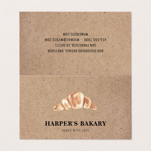 Modern Bakery Professioneel Logo Visitekaartje (Buitenkant ongevouwen)