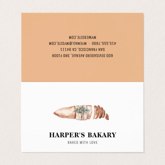 Modern Bakery Professioneel Logo Visitekaartje (Buitenkant ongevouwen)