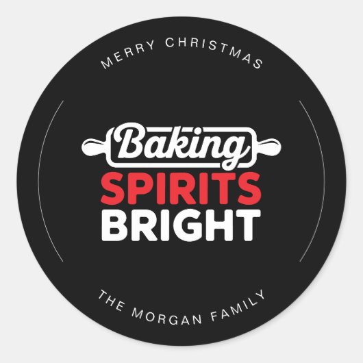 Modern Baking Spirits Bright Christmas Ronde Sticker (Voorkant)