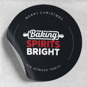 Modern Baking Spirits Bright Christmas Ronde Sticker