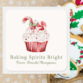 Modern Baking Spirits Bright Cute Cupcake Food Vierkante Sticker