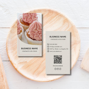Modern Bakkerij Banketbakker Foto Logo QR Neutraal Visitekaartje
