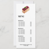 Modern Bakkerij Cafe Menu & Prijslijst Kaart (Achterkant)