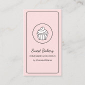 Modern Bakkerij Cupcake Logo QR Code Roze Visitekaartje (Voorkant)