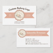Modern bakkerijmuts Gebak Chef Logoontwerp Visitekaartje (Voorkant / Achterkant)