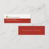 Modern Baksteen-Rood Klein Logo Mini Visitekaartje (Voorkant / Achterkant)