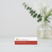 Modern Baksteen-Rood Klein Logo Mini Visitekaartje (Staand voorkant)