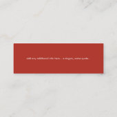 Modern Baksteen-Rood Klein Logo Mini Visitekaartje (Achterkant)