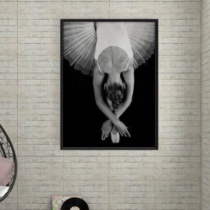 Modern Ballerina Black en White Photo Art Poster