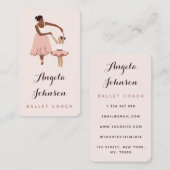 Modern Ballet Coach Ballerina Illustration Cute Visitekaartje (Voorkant / Achterkant)
