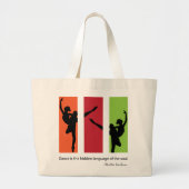 Modern Ballet Dancers Quote Grote Tote Bag (Voorkant)