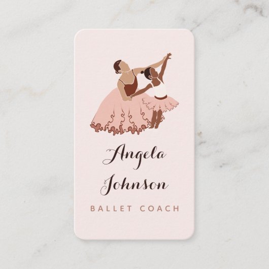 Modern Ballet Teacher Dance Ballerina Illustration Visitekaartje (Voorkant)