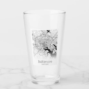 Modern Baltimore City Map Glas
