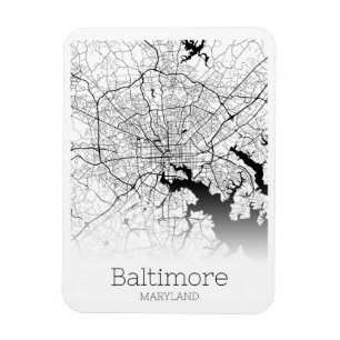 Modern Baltimore City Map Magneet