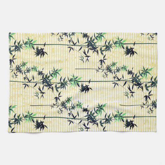 Modern Bamboe & Geel Theedoek (Horizontaal)