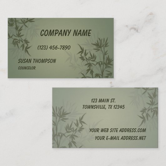 Modern Bamboo Graphic Visitekaartje (Voorkant / Achterkant)