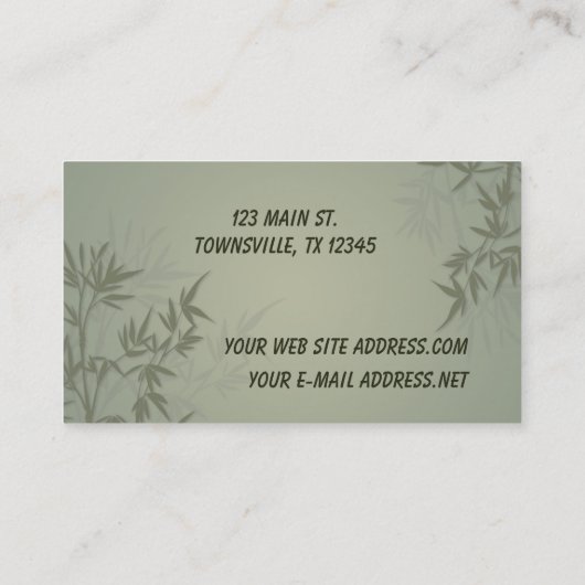 Modern Bamboo Graphic Visitekaartje (Achterkant)