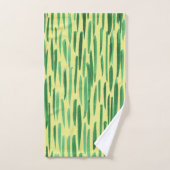Modern Bamboo Pattern Tiki Vibe Green Bad Handdoek (Handdoek)