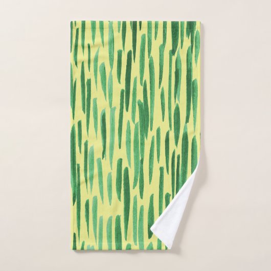 Modern Bamboo Pattern Tiki Vibe Green Bad Handdoek (Handdoek)