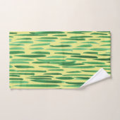 Modern Bamboo Pattern Tiki Vibe Green Bad Handdoek (Handdoek)