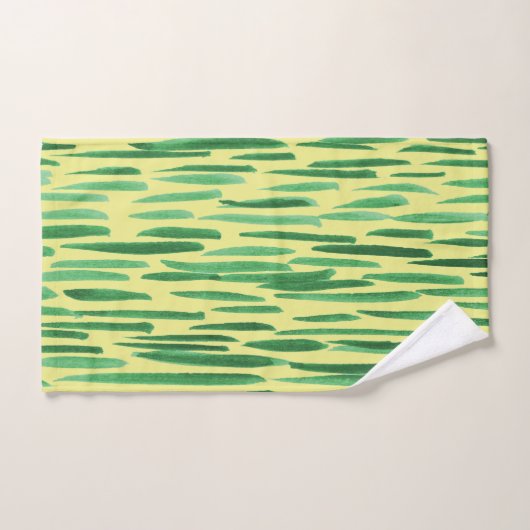 Modern Bamboo Pattern Tiki Vibe Green Bad Handdoek (Handdoek)