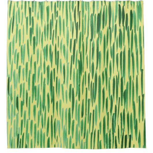 Modern Bamboo Pattern Tiki Vibe Green Douchegordijn (Voorkant)