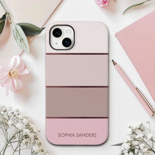 Modern band | Elegant Pastel Pink for her Case-Mate iPhone Case