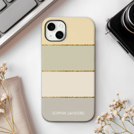 Modern band | Elegant Pastel Yellow Tones Case-Mate iPhone 14 Hoesje
