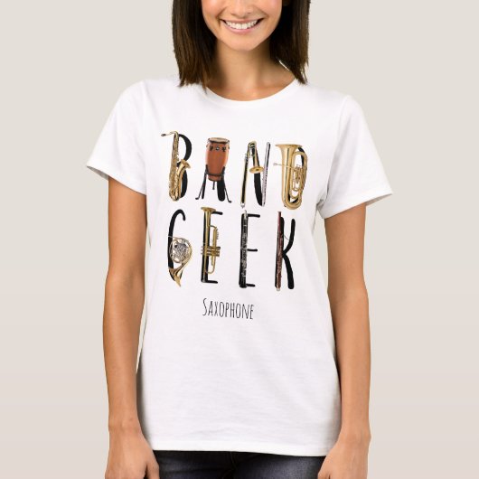 Modern Band Geek Musical Instrument Funny T-shirt (Voorkant)