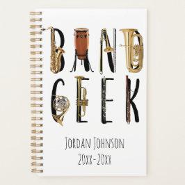 Modern Band Geek Musical Instrument Uw eigen naam Planner