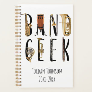Modern Band Geek Musical Instrument Uw eigen naam Planner