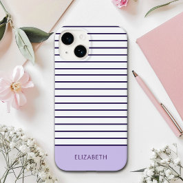 Modern band | Minimalist Purple Color Case-Mate iPhone 14 Hoesje