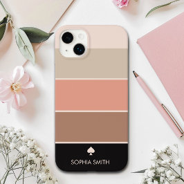 Modern band | Orange and brown tones Minimalist Case-Mate iPhone 14 Plus Hoesje