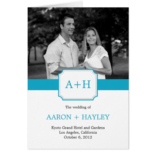 Modern Band Wedding Program Card (Turquoise) (Voorkant)