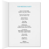 Modern Band Wedding Program Card (Turquoise) (Binnen (Rechts))