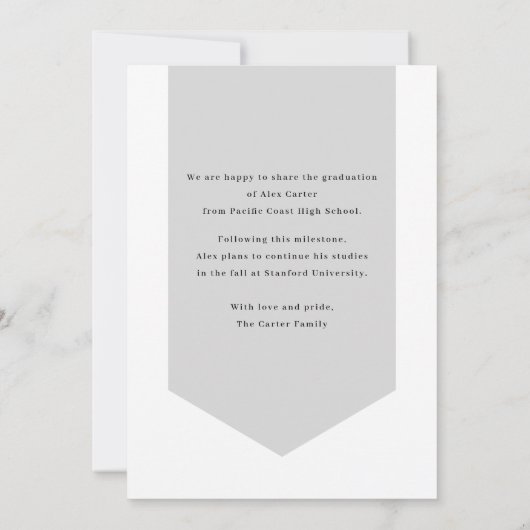 Modern Banner Graduate Announcement  Kaart (Achterkant)