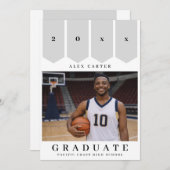 Modern Banner Graduate Announcement  Kaart (Voorkant / Achterkant)